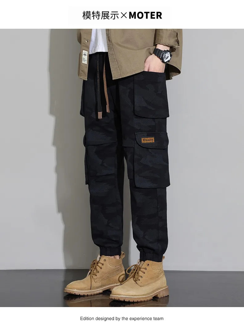 Men's Tactical Camouflage Overalls M-6XL Autumn High-Quality Cotton Multi-Pocket Trousers Sports Training Casual Work Pants New