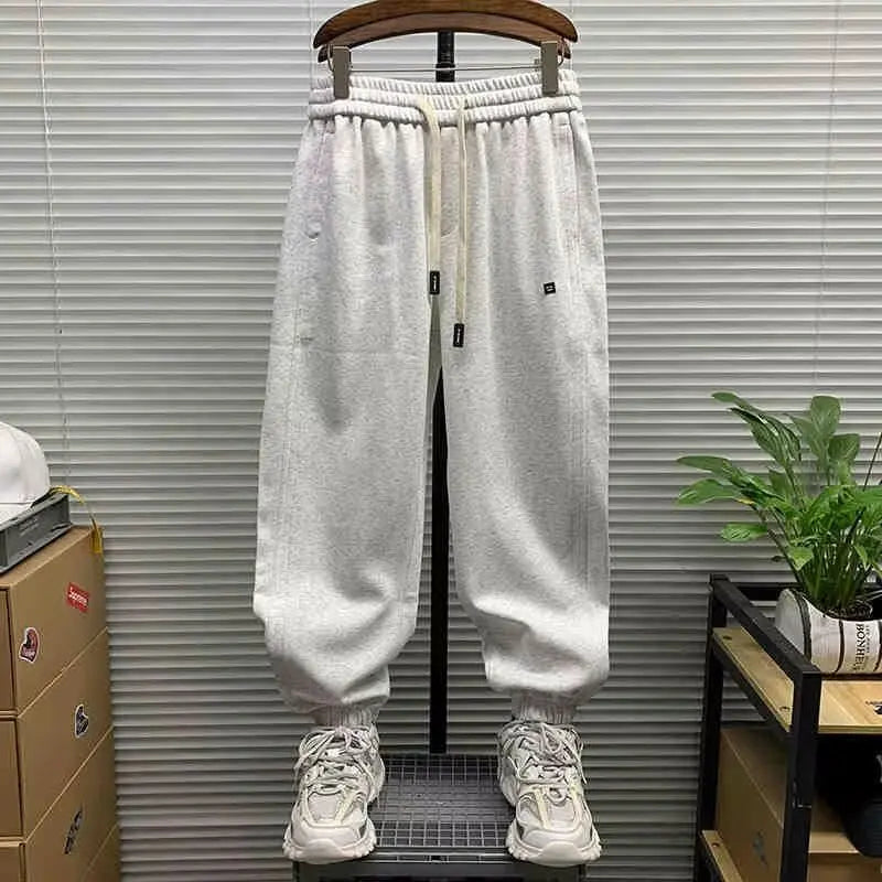 Men's Autumn Casual Pants Cotton Warm Sports Sweatpants Loose Large Solid Color Trousers for Men Classic Men's Clothing 2024 New