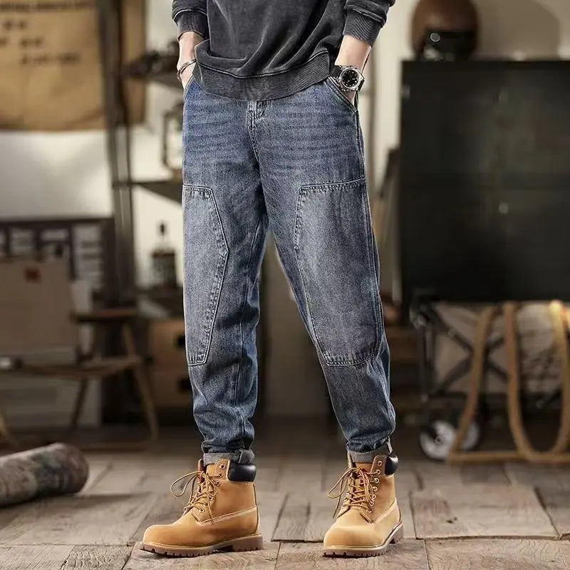 Men's Loose Jeans Classic Vintage Denim Trousers High Quality Cargo Pants Men High Street Fashion Men Clothing Spring New 2024