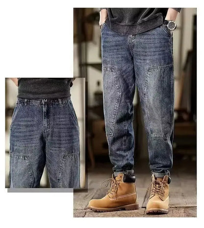 Men's Loose Jeans Classic Vintage Denim Trousers High Quality Cargo Pants Men High Street Fashion Men Clothing Spring New 2024