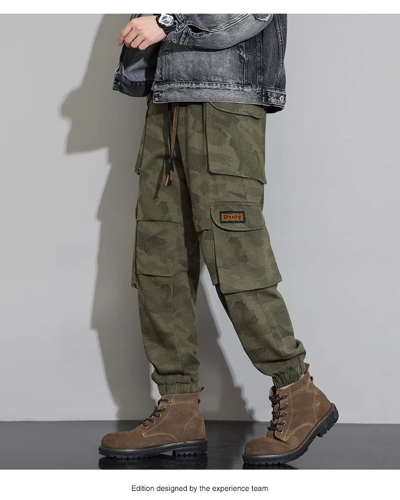 Men's Tactical Camouflage Overalls M-6XL Autumn High-Quality Cotton Multi-Pocket Trousers Sports Training Casual Work Pants New