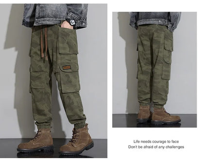 Men's Tactical Camouflage Overalls M-6XL Autumn High-Quality Cotton Multi-Pocket Trousers Sports Training Casual Work Pants New