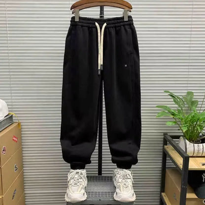 Men's Autumn Casual Pants Cotton Warm Sports Sweatpants Loose Large Solid Color Trousers for Men Classic Men's Clothing 2024 New
