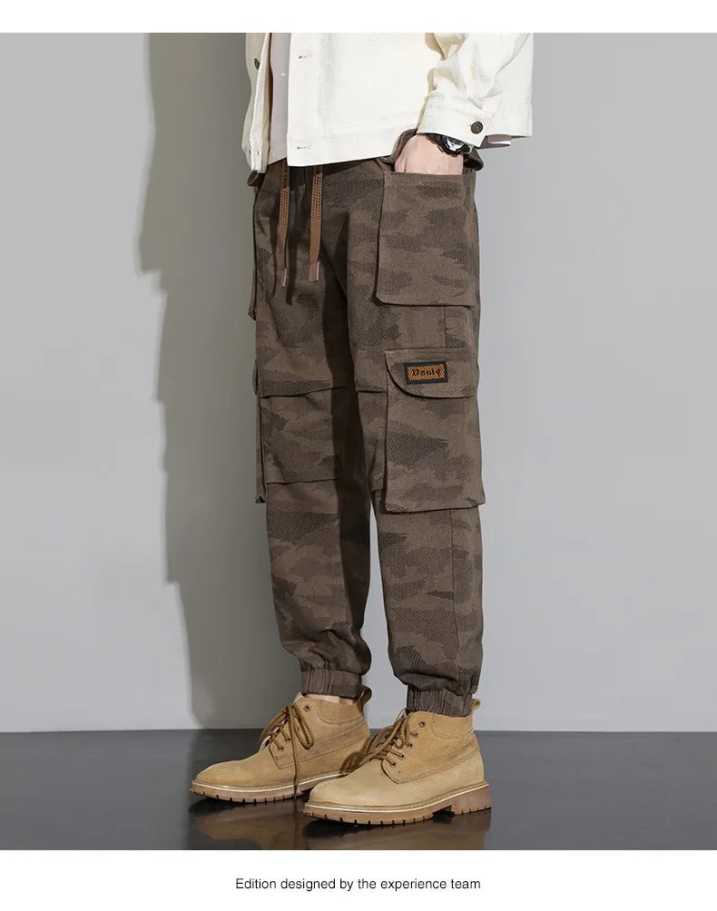 Men's Tactical Camouflage Overalls M-6XL Autumn High-Quality Cotton Multi-Pocket Trousers Sports Training Casual Work Pants New