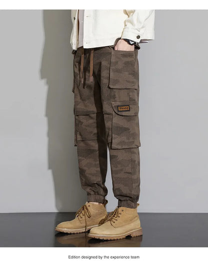 Men's Tactical Camouflage Overalls M-6XL Autumn High-Quality Cotton Multi-Pocket Trousers Sports Training Casual Work Pants New