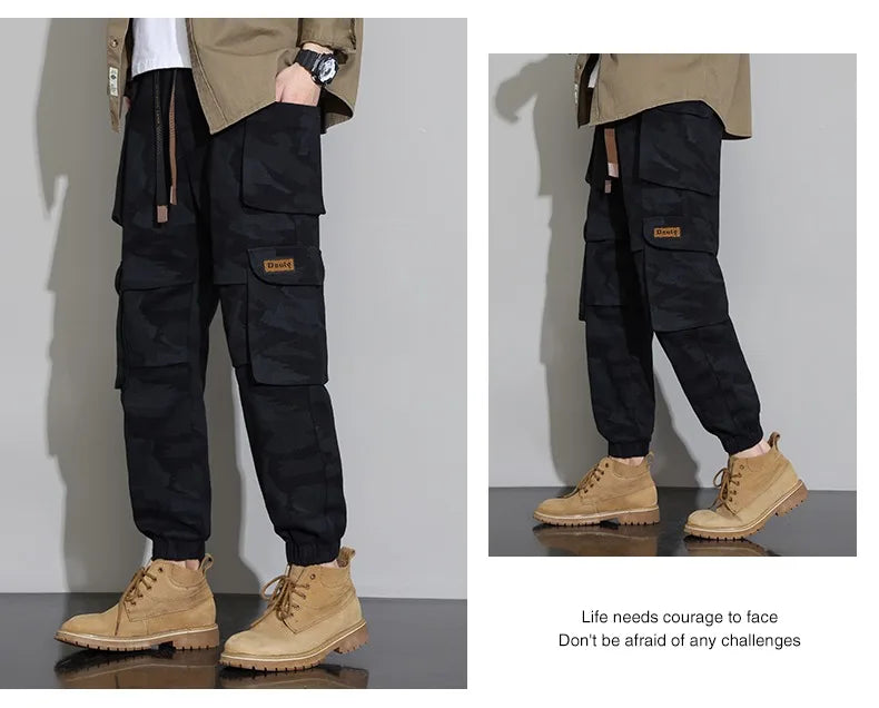 Men's Tactical Camouflage Overalls M-6XL Autumn High-Quality Cotton Multi-Pocket Trousers Sports Training Casual Work Pants New