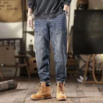 Men's Loose Jeans Classic Vintage Denim Trousers High Quality Cargo Pants Men High Street Fashion Men Clothing Spring New 2024