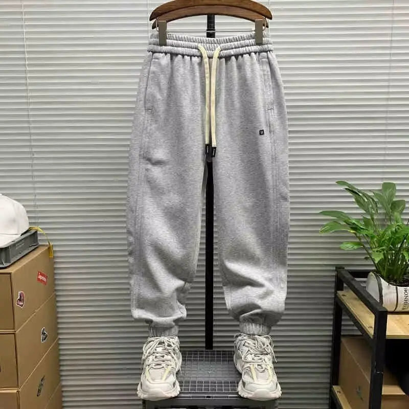 Men's Autumn Casual Pants Cotton Warm Sports Sweatpants Loose Large Solid Color Trousers for Men Classic Men's Clothing 2024 New