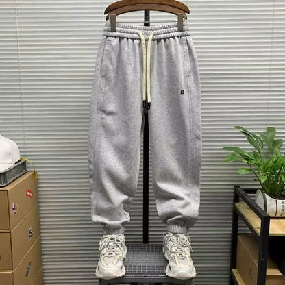 Men's Autumn Casual Pants Cotton Warm Sports Sweatpants Loose Large Solid Color Trousers for Men Classic Men's Clothing 2024 New