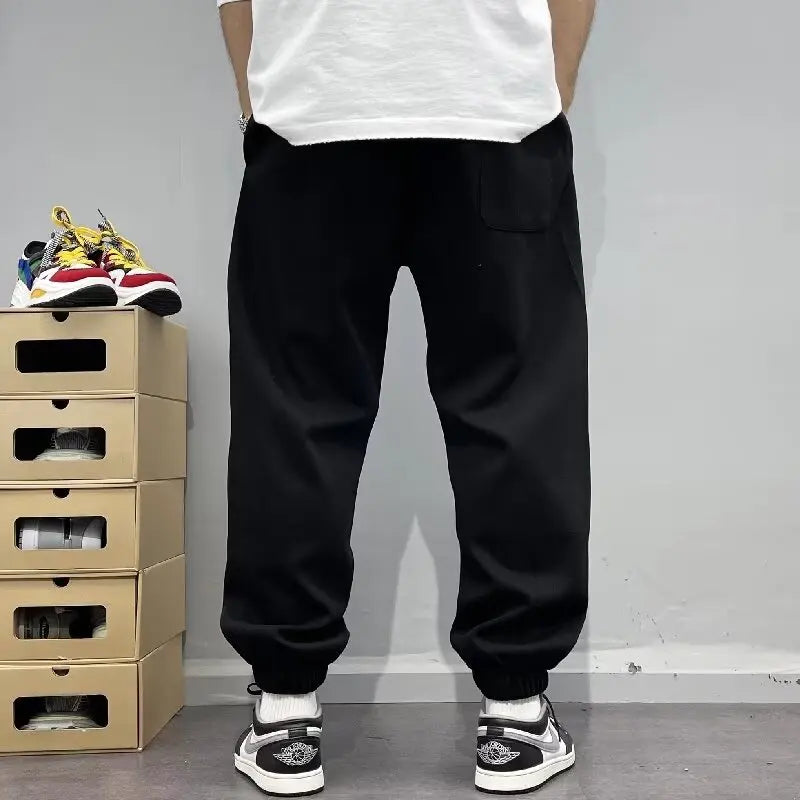 Men's Autumn Casual Pants Cotton Warm Sports Sweatpants Loose Large Solid Color Trousers for Men Classic Men's Clothing 2024 New