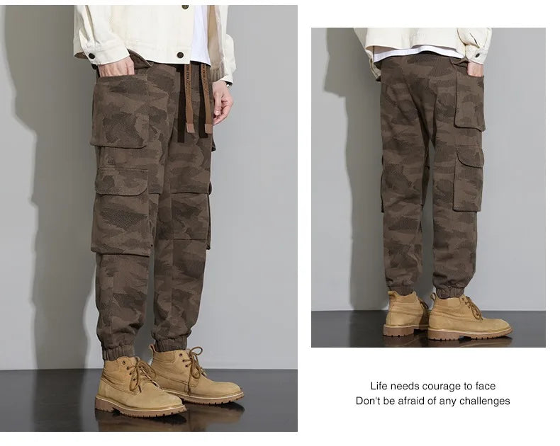 Men's Tactical Camouflage Overalls M-6XL Autumn High-Quality Cotton Multi-Pocket Trousers Sports Training Casual Work Pants New