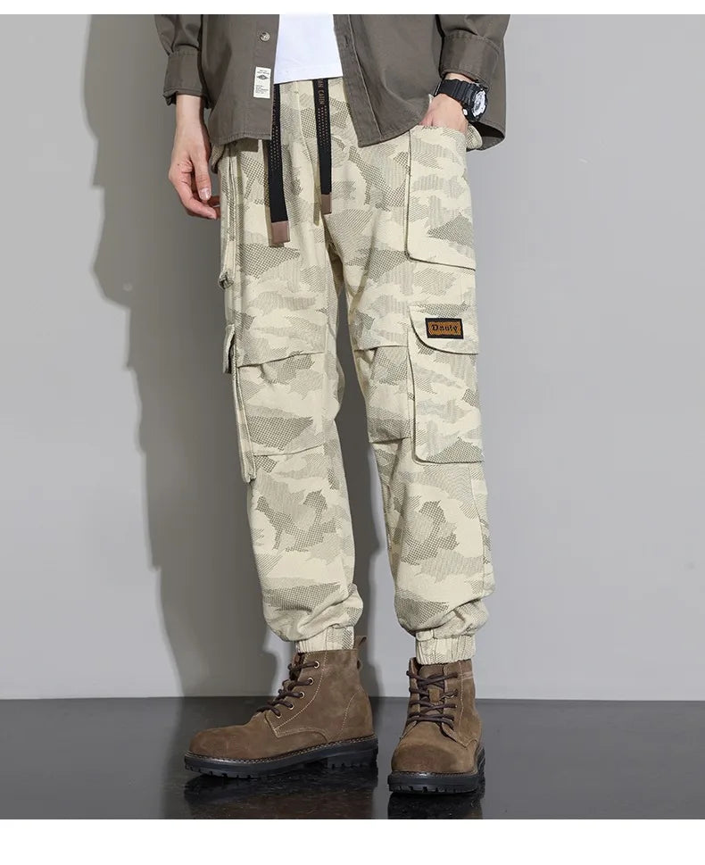 Men's Tactical Camouflage Overalls M-6XL Autumn High-Quality Cotton Multi-Pocket Trousers Sports Training Casual Work Pants New