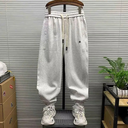 Men's Autumn Casual Pants Cotton Warm Sports Sweatpants Loose Large Solid Color Trousers for Men Classic Men's Clothing 2024 New
