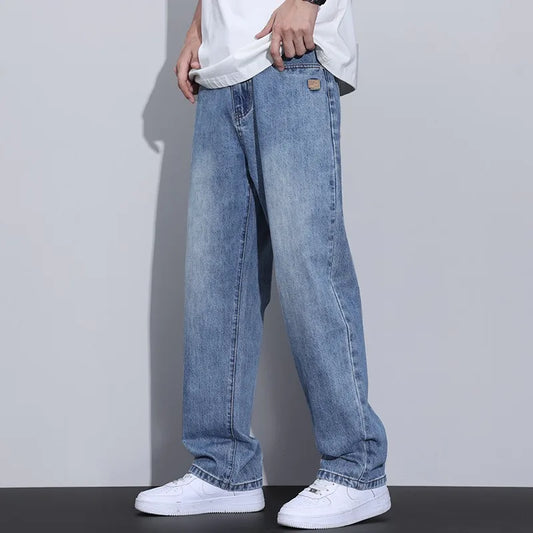 Autumn Spring Light Blue Cargo Jeans Men Streetwear Denim Jogger Pants Men Baggy Harem Jean Trousers Plus Size New