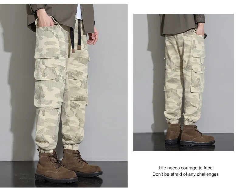 Men's Tactical Camouflage Overalls M-6XL Autumn High-Quality Cotton Multi-Pocket Trousers Sports Training Casual Work Pants New