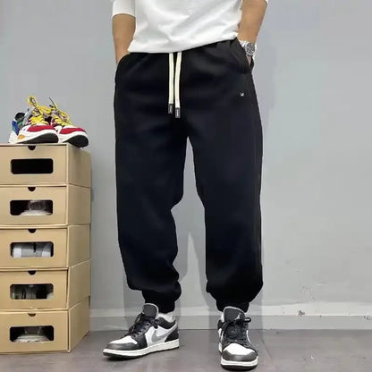 Men's Autumn Casual Pants Cotton Warm Sports Sweatpants Loose Large Solid Color Trousers for Men Classic Men's Clothing 2024 New