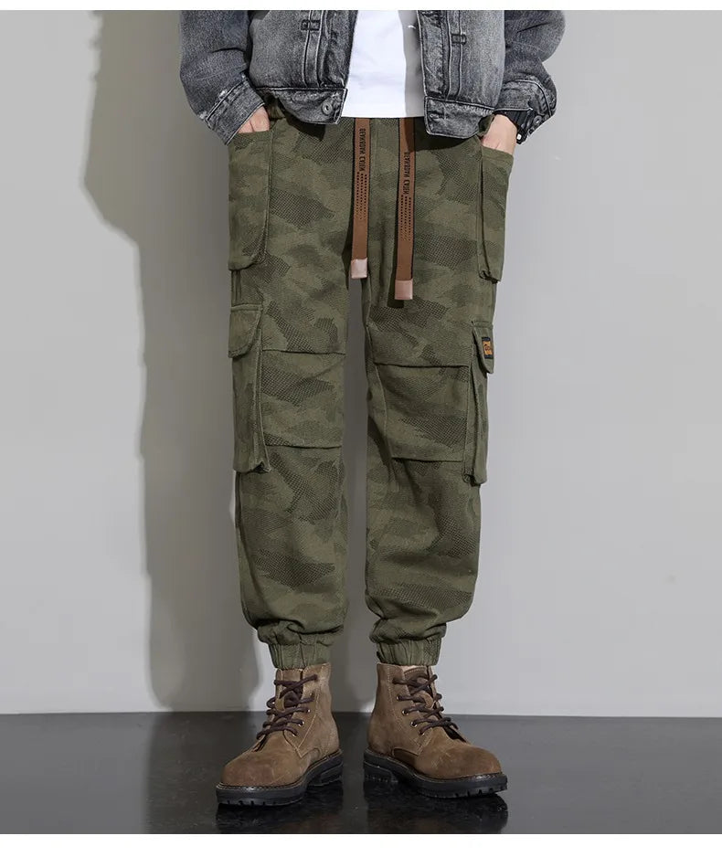 Men's Tactical Camouflage Overalls M-6XL Autumn High-Quality Cotton Multi-Pocket Trousers Sports Training Casual Work Pants New